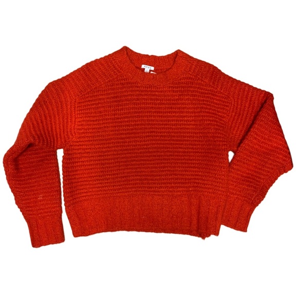 pistola Sweaters - pistola Red Chunky Ribbed Crewneck Sweater